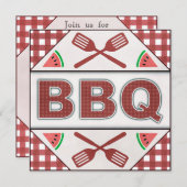 夏年次BBQのバーベキューのパーティーのCookoutの招待 招待状 (正面/裏面)