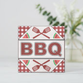 夏年次BBQのバーベキューのパーティーのCookoutの招待 招待状 (スタンド正面)