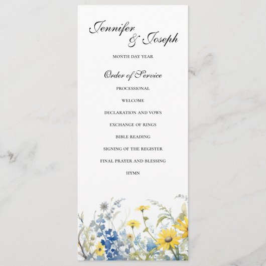 夏庭園の結婚式式シンプル計画 プログラム (正面)