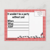 夏招待状7月4日BBQ インビテーションポストカード (裏面)