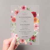 夏数々の色のフローラ結婚の2 アクリル招待状 (インサイチュ (ポータブル))