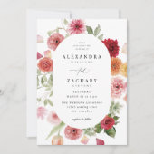 夏数々の色のフローラ結婚の2 招待状 (正面)
