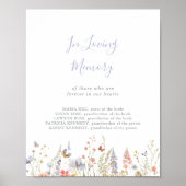 夏数々の色のワイルドフラワー愛の記憶のサイン ポスター (正面)