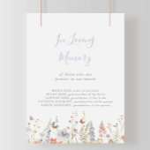 夏数々の色のワイルドフラワー愛の記憶のサイン ポスター