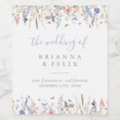 夏数々の色の山花のワ結婚インラベル ワインラベル (シングルラベル)