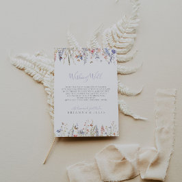 夏数々の色の山花結婚の願い事 エンクロージャーカード