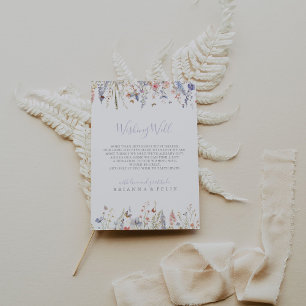 夏数々の色の山花結婚の願い事 エンクロージャーカード