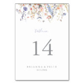 夏数々の色の野結婚花 テーブルナンバー (裏面)