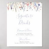 夏数々の色の野花のシグネチャードリンクサイン ポスター (正面)