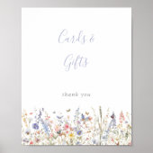 夏数々の色の野花カードとギフトサイン ポスター (正面)