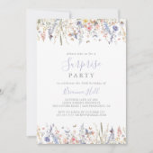 夏数々の色の野花サプライズパーティー 招待状 (正面)