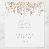 夏数々の色の野花応援結婚ズ ワインラベル (シングルラベル)