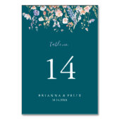 夏数々の色の野草緑結婚色 テーブルナンバー (裏面)