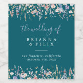 夏数々の色の野草緑結婚色 ワインラベル (シングルラベル)