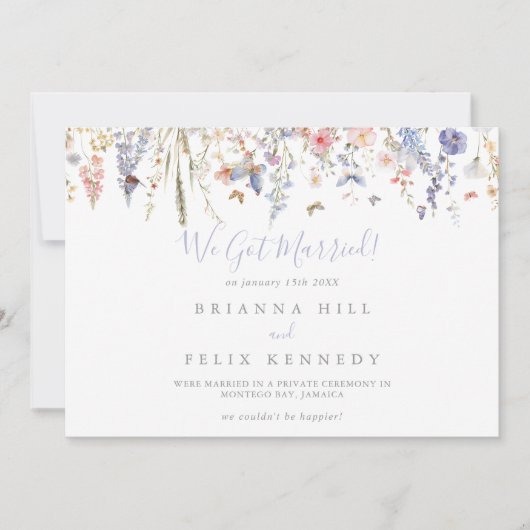 夏数々の色の野草落ち 案内状 (正面)