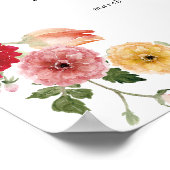 夏数々の色フローラの結婚歓迎サイン ポスター (角)