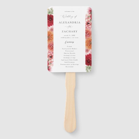 夏数々の色フローラ結婚式 プログラム ハンドファン (正面)