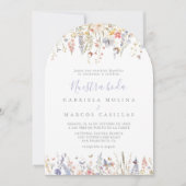 夏数々の色ワイルドフラワーヌエストラ結婚ボダ 招待状 (正面)