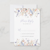 夏数々の色ワイルドフラワーRSVP 出欠カード (正面)