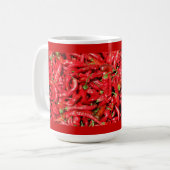 夏日曜日の熱く赤いチリペッパーのアウトドア コーヒーマグカップ (正面左)