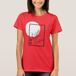 夏日本の植物赤フローラTシャツ Tシャツ