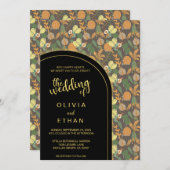 夏春パターンフローラ結婚式招待状 招待状 (正面/裏面)