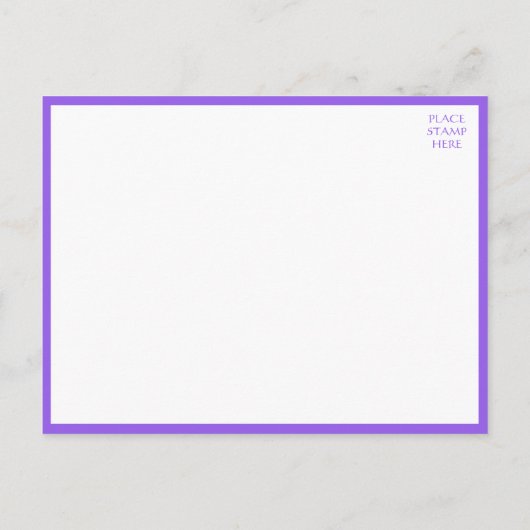 夏春ピンクパープルフローラブライダルシャワー インビテーションポストカード (裏面)