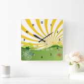 夏時計 スクエア壁時計 (ホーム)