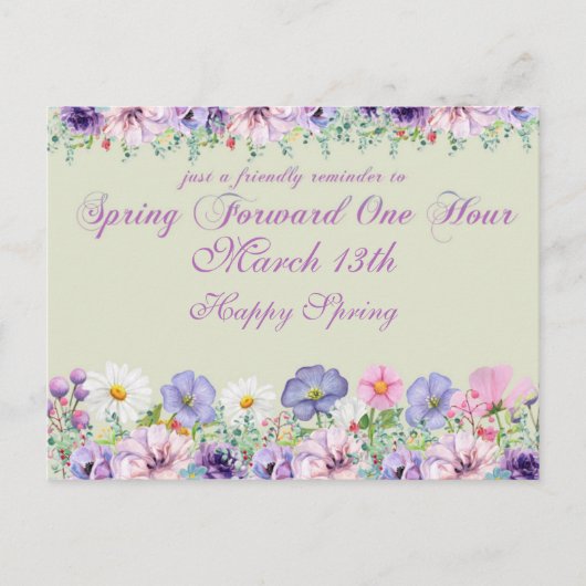 夏時間の変更アラーム ポストカード (正面)