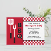 夏時間の裏庭BBQの招待状 招待状 (スタンド正面)