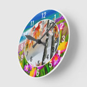 夏時間サニティセーバーウォーターカラーシーズン ラウンド壁時計 (傾斜)