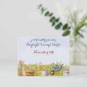 夏時間秋バックリマインダー事業郵便 ポストカード (スタンド正面)