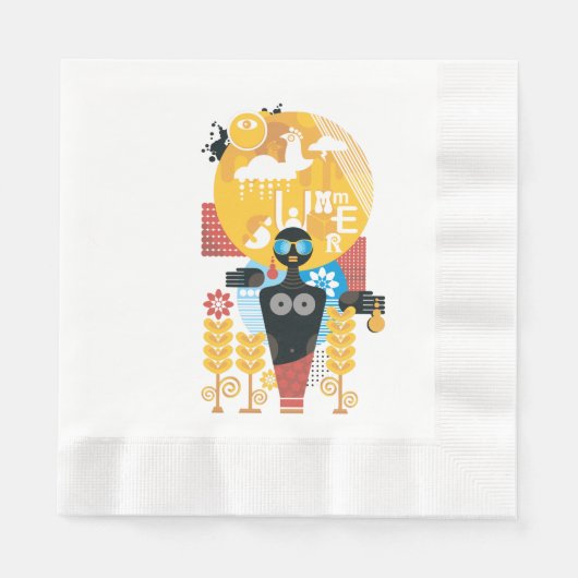 夏時間 縁ありランチョンナプキン (正面)