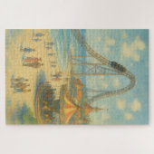 夏期おもしろいウォーター色ビーチ遊園地 ジグソーパズル (横)