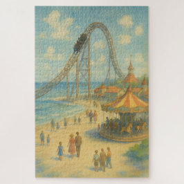 夏期おもしろいウォーター色ビーチ遊園地 ジグソーパズル