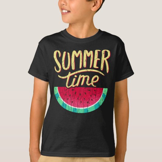 夏期おもしろいスイカ夏フルーツグラフィック Tシャツ (正面)
