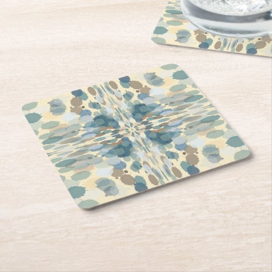 夏期おもしろい海スプレー（ばちゃばちゃ）跳ねる抽象芸術アート スクエアペーパーコースター (アングル)