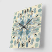 夏期おもしろい海スプレー(ばちゃばちゃ)跳ねる抽象芸術アート スクエア壁時計 (傾斜)