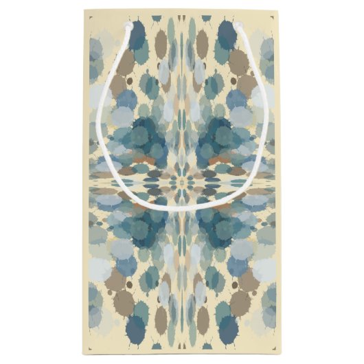 夏期おもしろい海スプレー（ばちゃばちゃ）跳ねる抽象芸術アート スモールペーパーバッグ (裏面)