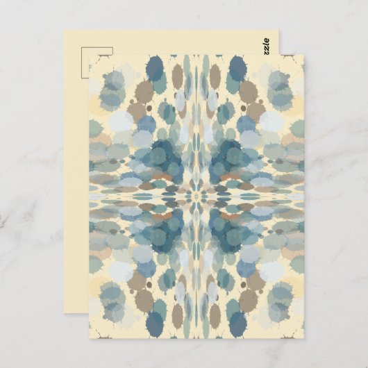 夏期おもしろい海スプレー(ばちゃばちゃ)跳ねる抽象芸術アート ポストカード (正面/裏面)