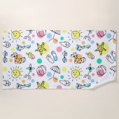 夏期おもしろい ビーチタオル (正面)