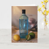 夏期と柑橘類のボトルと静物生活 カード (黄色い花)