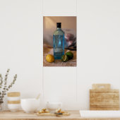 夏期と柑橘類のボトルと静物生活 ポスター (キッチン)