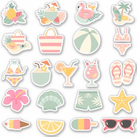 夏期の壮麗 – ビーチと夏インスパイア シール (正面)