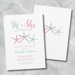 夏期の性別の表示パーティー 招待状