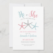 夏期の性別の表示パーティー 招待状 (正面)