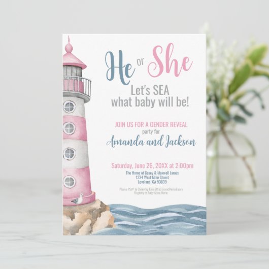 夏期の性別の表示パーティー 招待状 (スタンド正面)