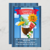 夏期の清涼飲料の招待状 招待状 (正面/裏面)