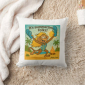 夏期の雰囲気： Monkey with Flipflops クッション (ブランケット)