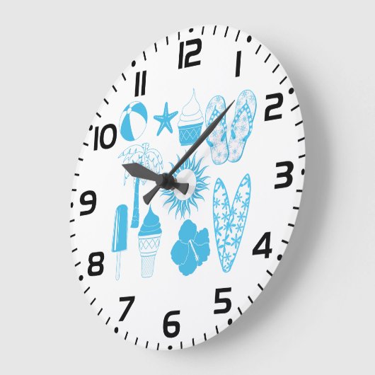 夏期アイコン ラージ壁時計 (傾斜)